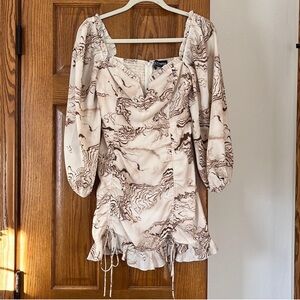 Kittenish Alexis Ruched Long Sleeve Dress